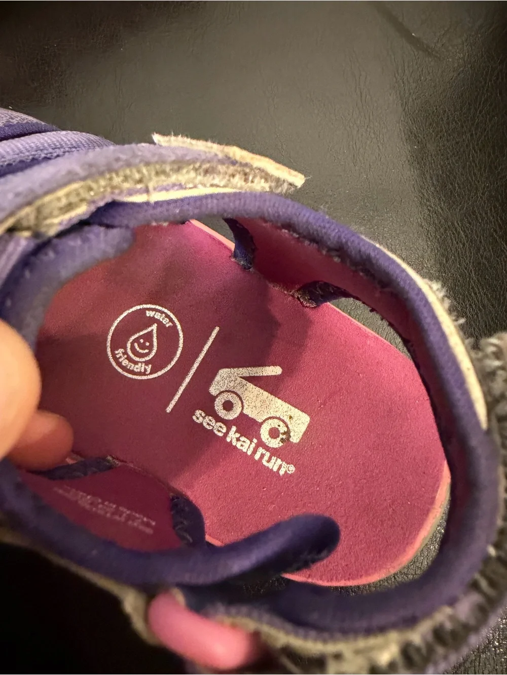 See Kai run water shoes sandals Kids Purple hook and look